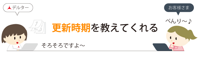 更新時期を教えてくれる